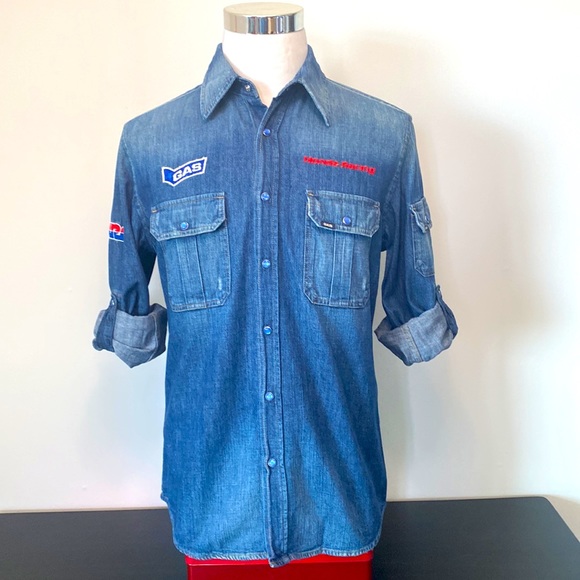 Gas Honda Racing Mens Denim Shirt - Picture 10 of 16